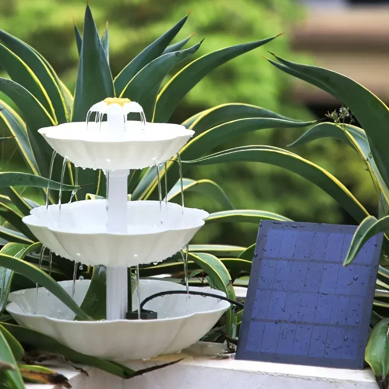 Solar Bird Bath Fountain – Detachable DIY Water Feature for Garden Decoration & Outdoor Bird Feeding