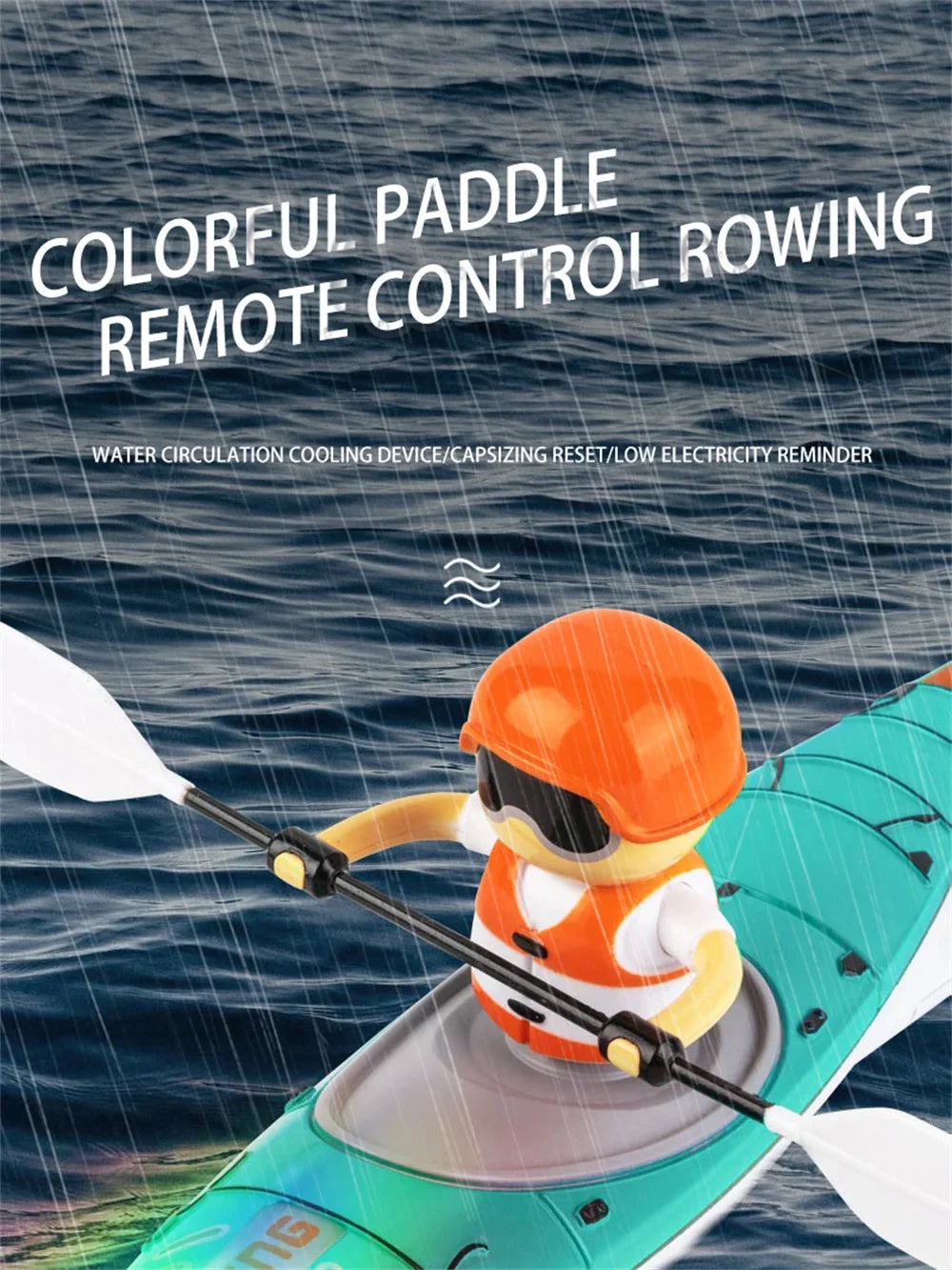 RC Kayak Racing Boat – Remote Control Water Battle Speedboat Toy for Kids, Outdoor Paddling Game Gift for Boys & Girls