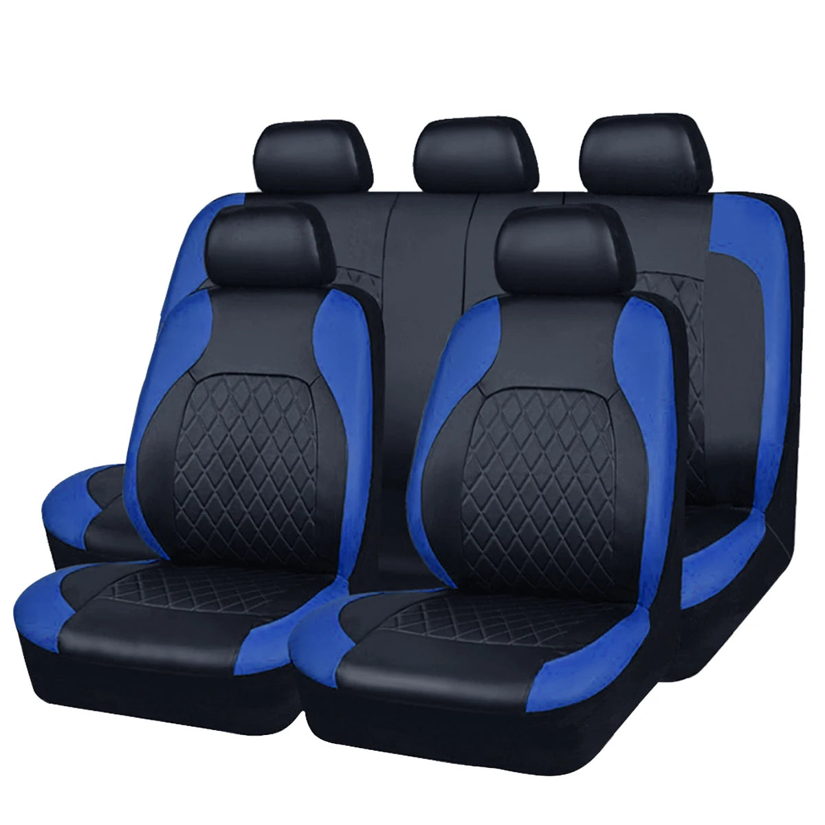 All-Season Quilted PU Leather Car Seat Covers – Full Coverage Waterproof Seat Protectors for Sedans, SUVs, and Trucks