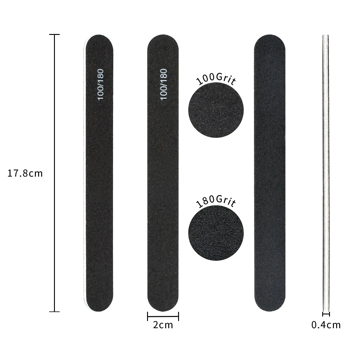 50-Piece Double-Sided Nail File Kit: 100/180 Grit Washable Emery Boards for Perfect Nail Care