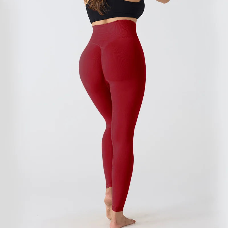 2025 Women’s High-Waist Shark Seamless Yoga Pants – Breathable, Comfortable, and Body-Hugging Workout Leggings