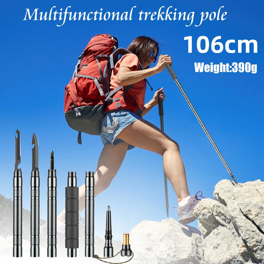 Multifunction Collapsible Trekking Poles – Lightweight Telescopic Hiking & Climbing Sticks for Walking and Mountaineering