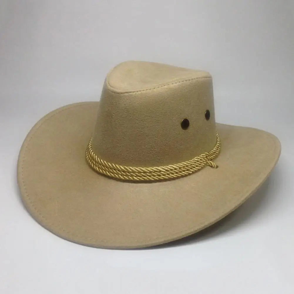 Vintage Western Cowboy Hat – Wide Brim Unisex Hat for Men & Women, Classic Style for Outdoors, Festivals & Everyday Flair