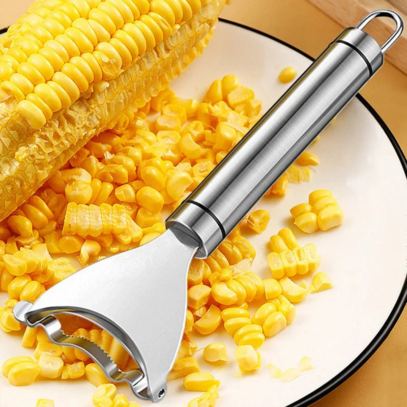 Effortless Corn Prep: Stainless Steel Corn Stripper with Serrated Blade