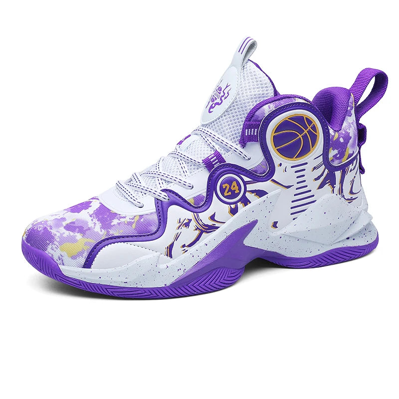 Men's Basketball Shoes – Breathable, No-Slip Outdoor Training Sneakers with Trendy Graffiti Design