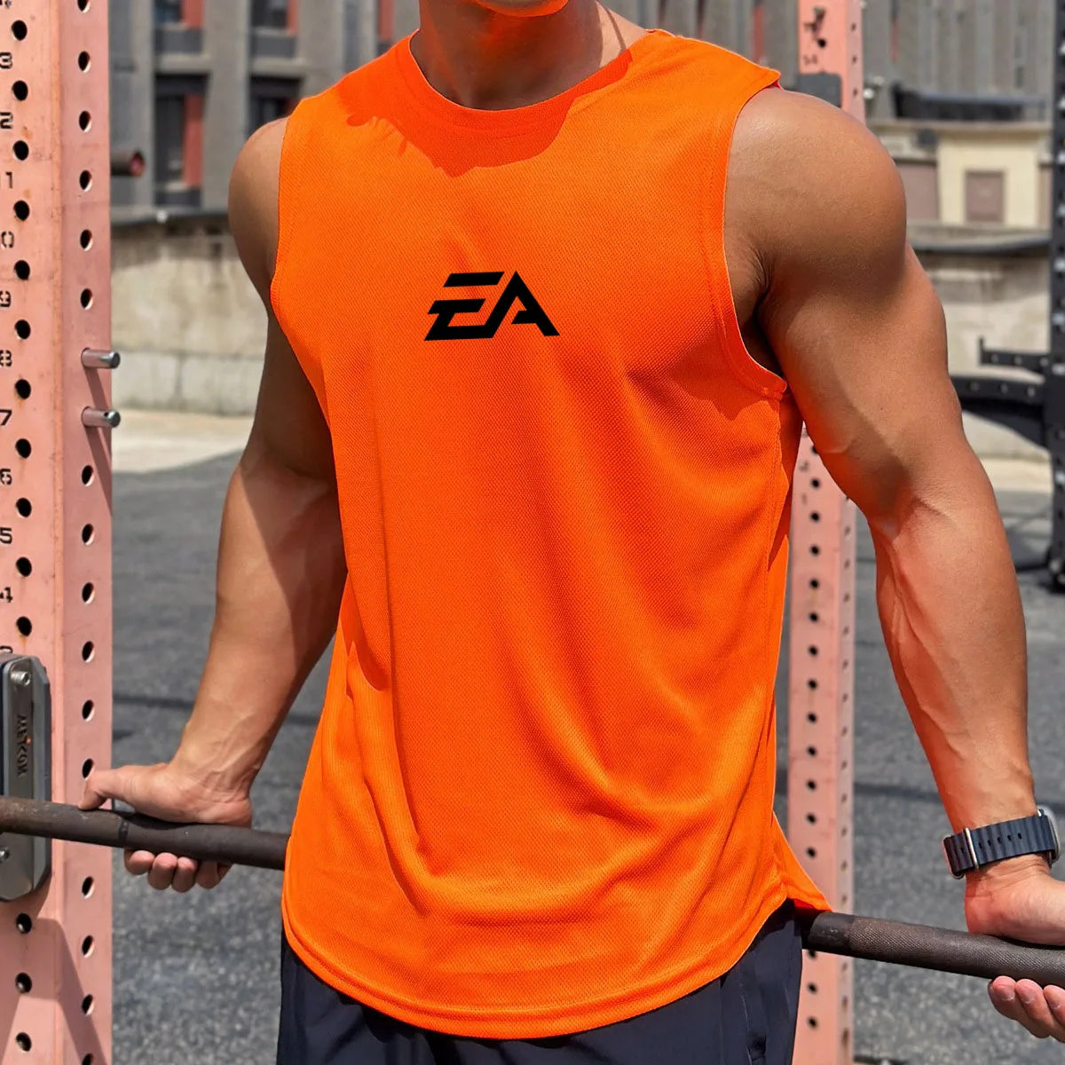 šļø Men's Summer Sleeveless Mesh Sports Shirt ā Quick-Dry Fitness & Swim Vest