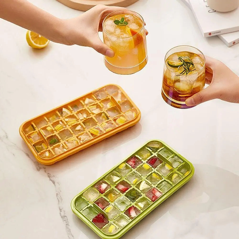One-Touch Ice Tray with Lid – Easy-Release, Large Capacity & Food-Grade Safe