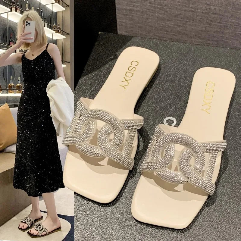 Step Into Summer Sparkle — The Must-Have Rhinestone Sandals Are Here! Product Description