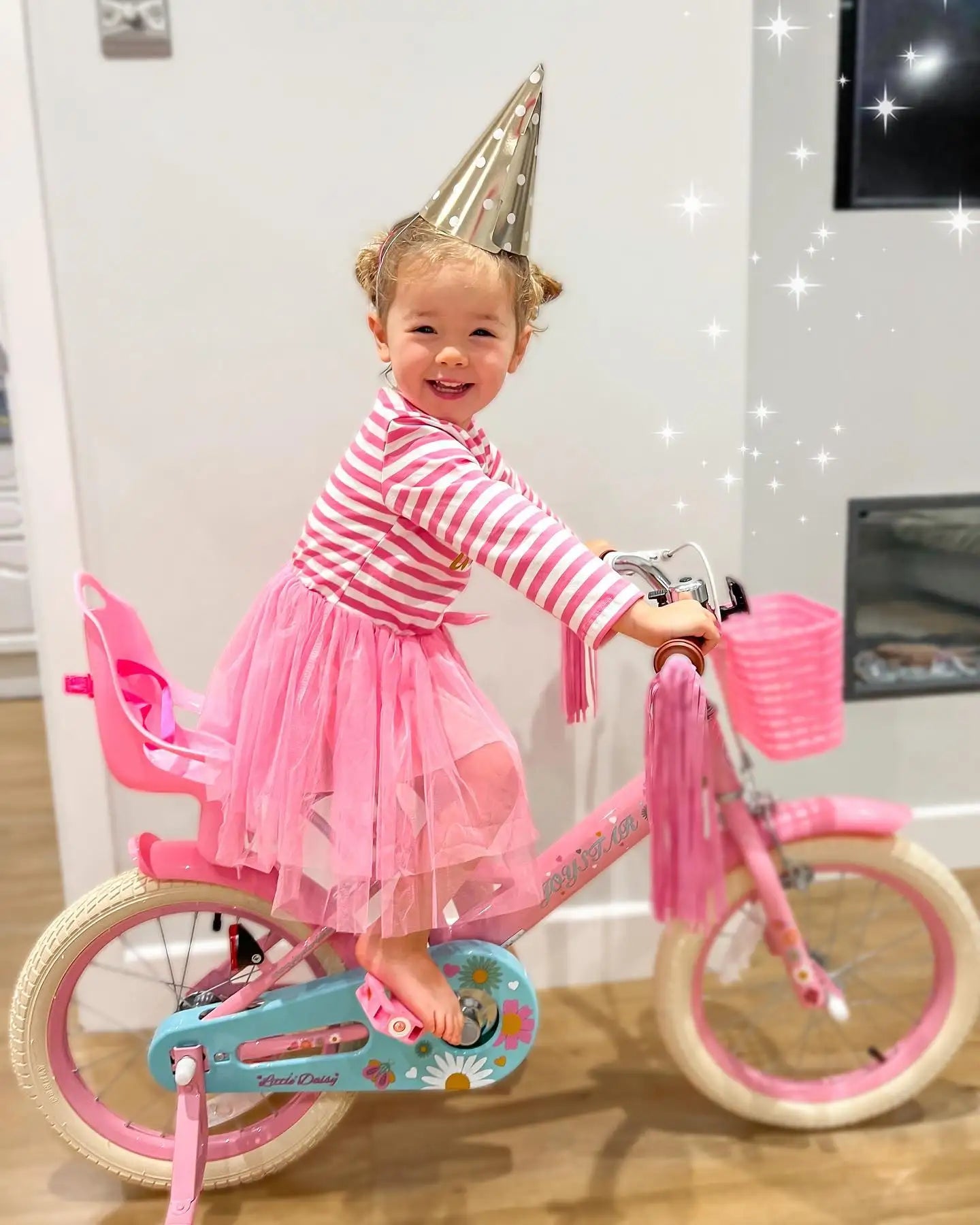 Kids Bike with Training Wheels – 12", 14", 16" Sizes for Ages 2–7, Fun Design with Doll Seat, Streamers or Flag & Name Plate