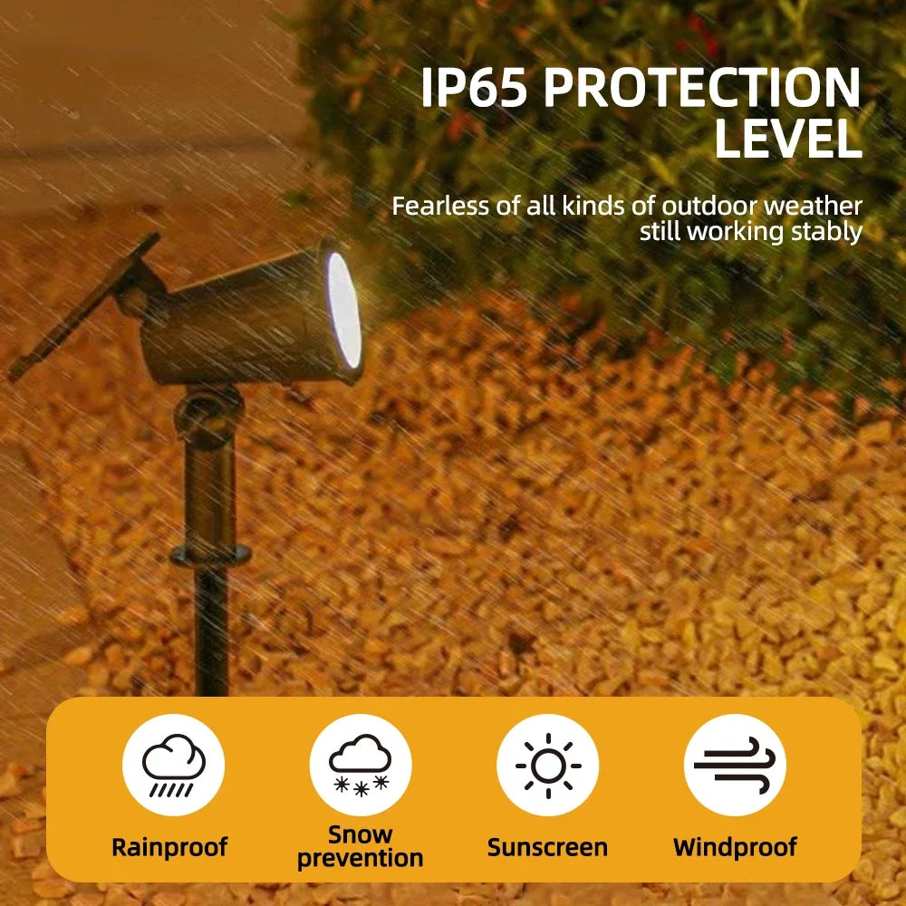 9-LED RGB Solar Spotlights – Waterproof Outdoor Landscape Lights with Adjustable Brightness for Garden, Yard & Trees