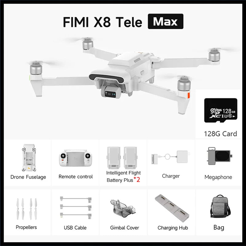 π FIMI X8 TELE MAX Drone 2025 | 4K HDR 48MP Camera | 20KM Range | 3-Axis Gimbal | Professional GPS Quadcopter