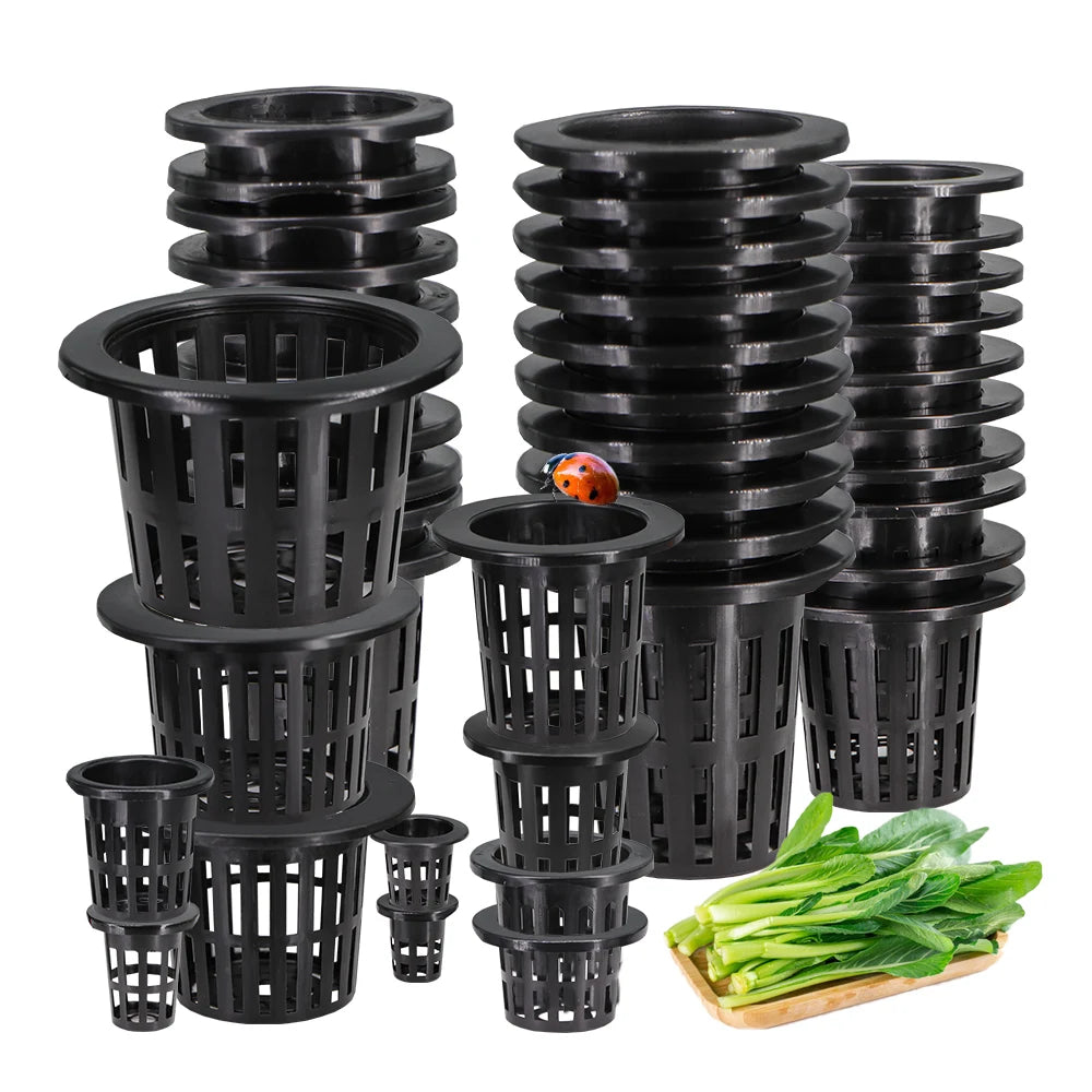 10-Pack Heavy-Duty Hydroponic Net Pots – Slotted Mesh Planting Baskets for Aquaponics, Orchids & Greenhouse Use