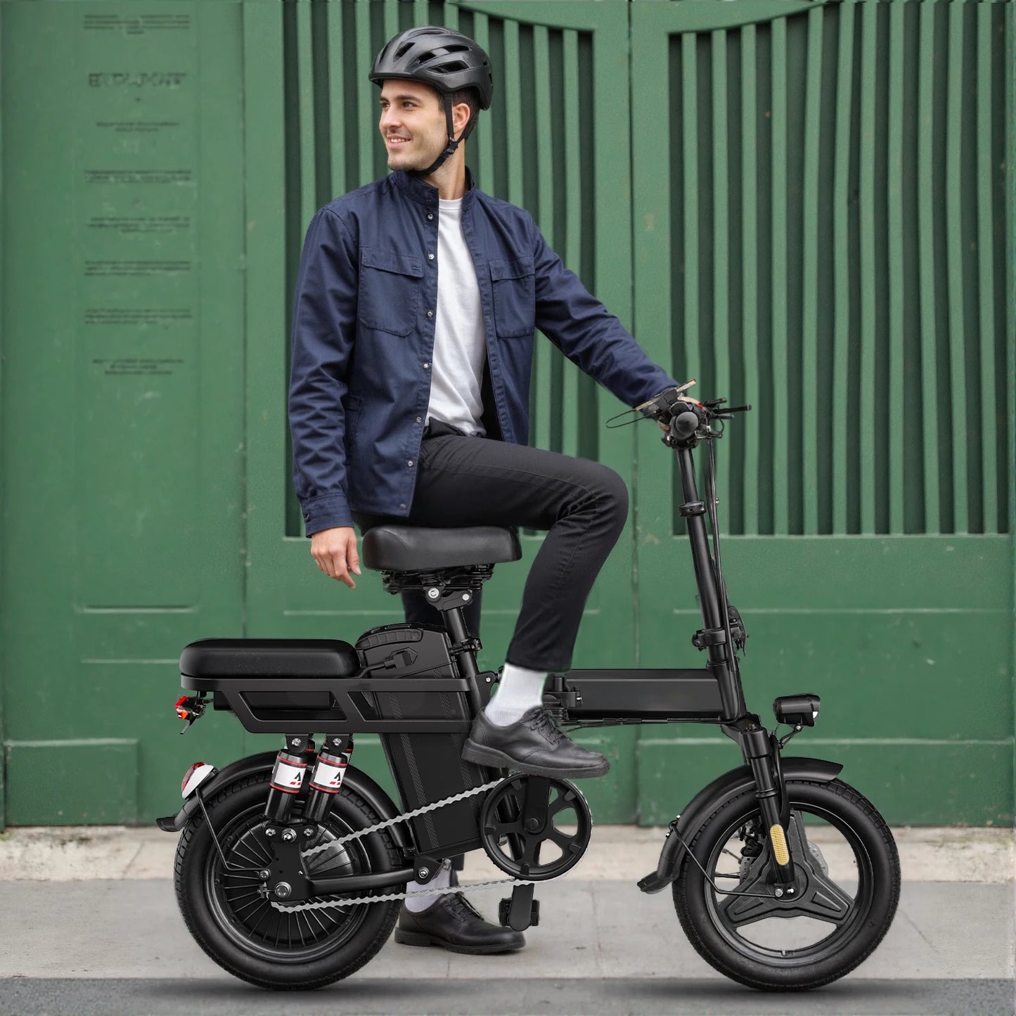 Folding Electric Bike for Adults – 500W Peak Motor, 14" Tires, 48V Battery (10Ah/15Ah/20Ah Options)