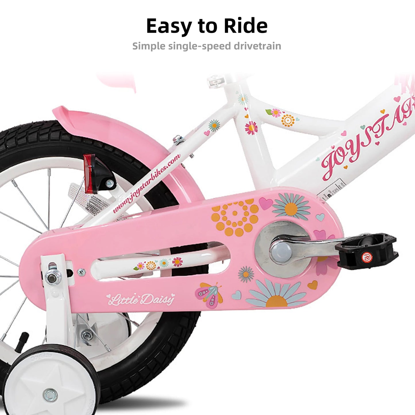 Kids Bike with Training Wheels – 12", 14", 16" Sizes for Ages 2–7, Fun Design with Doll Seat, Streamers or Flag & Name Plate