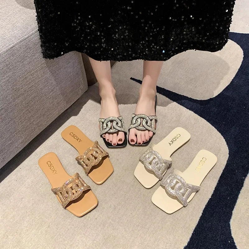 Step Into Summer Sparkle — The Must-Have Rhinestone Sandals Are Here! Product Description