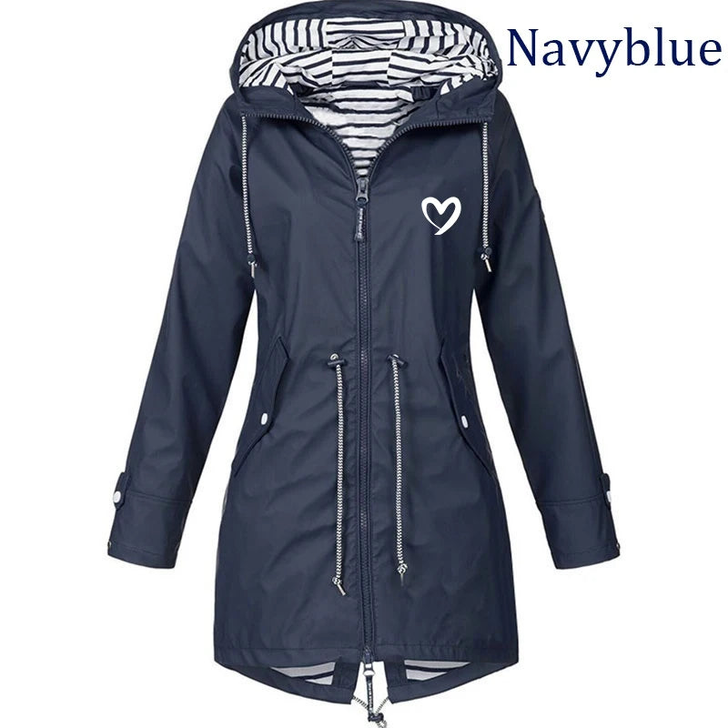Women's All-Season Waterproof Rain Jacket – Casual, Loose-Fit, Plus Size Hooded Windproof Coat, Perfect for Outdoor Activities and Climbing!