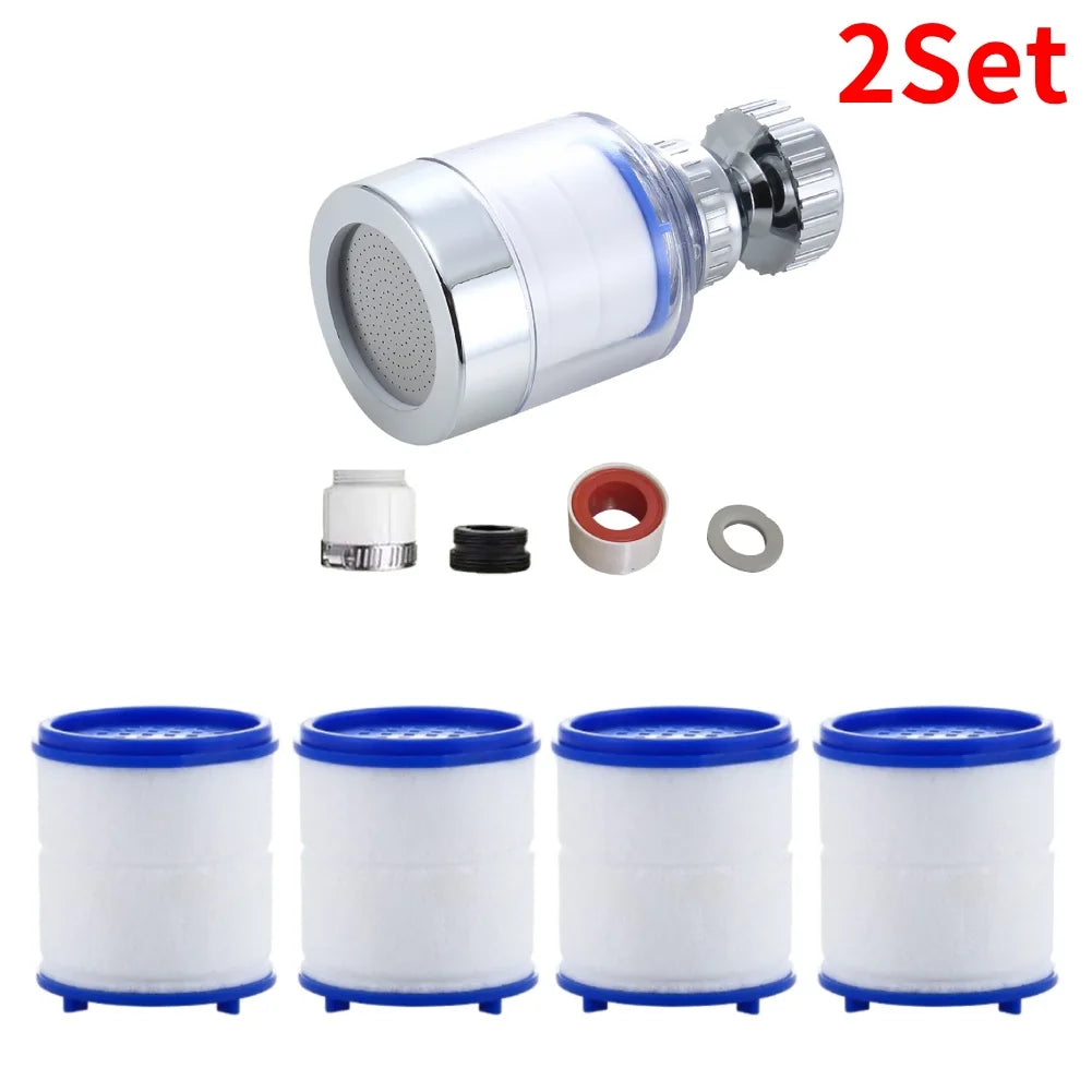 1-5Set Faucet Water Filter 360 Degree Rotating Splash Filters Remove Chlorine Heavy Metals Filtered Showers Head Bath Purifier 