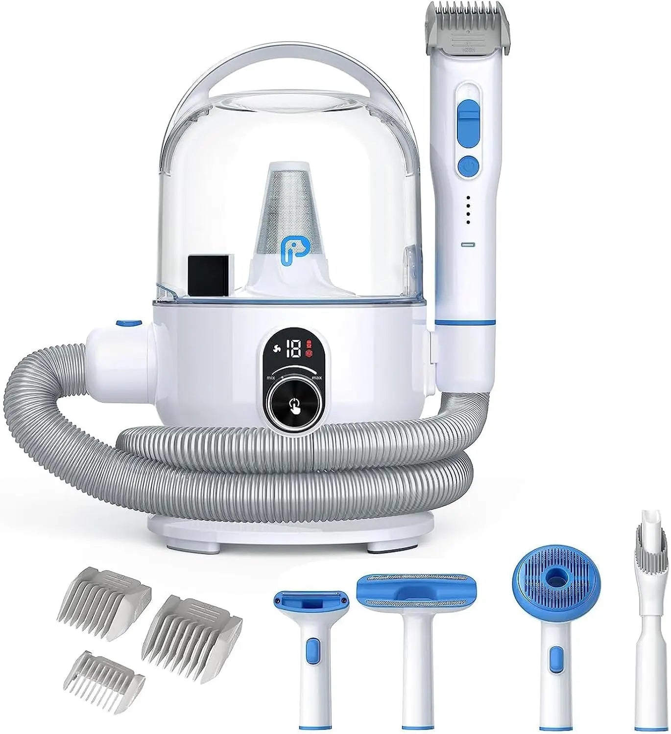 5-in-1 Pet Grooming Vacuum Kit – Low Noise Hair Remover with 2.0L Dust Cup for Shedding Dogs & Cats