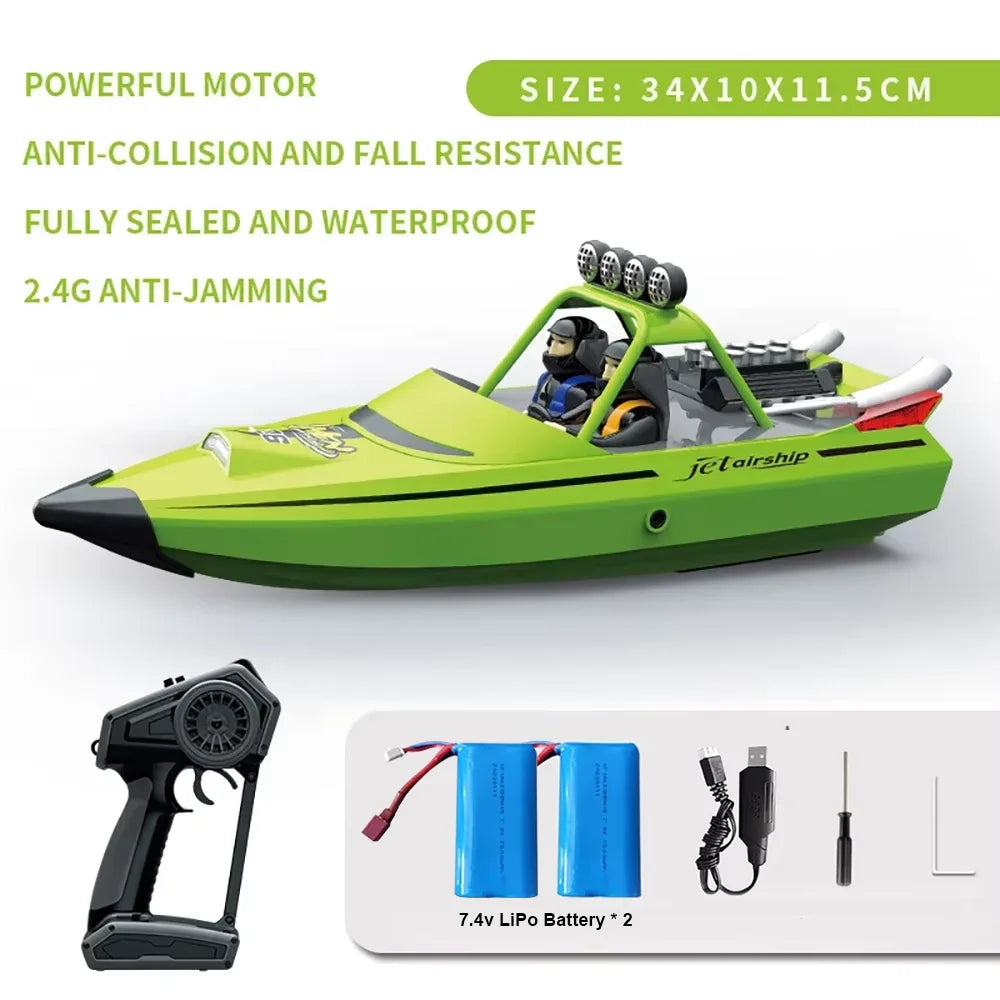 High-Speed RC Jet Boat with Turbojet Pump – TY725 Remote Control Boat with Low Battery Alert – Fast Racing Toy for Kids & Adults