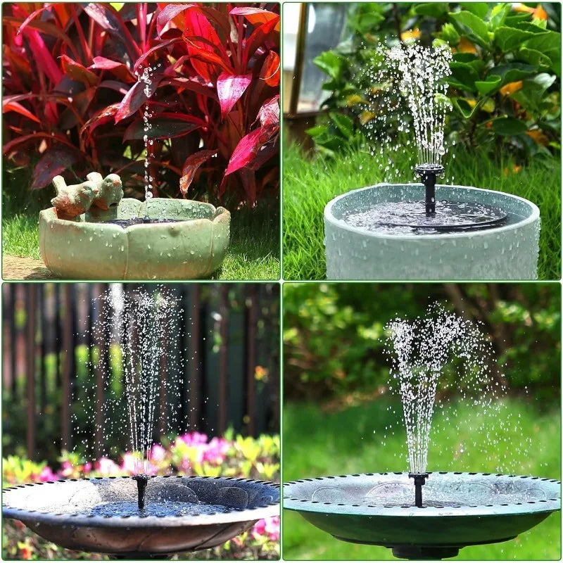 Solar Fountain Pump Kit – 1W/1.5W/2.5W Outdoor Solar Water Fountain with 6 Nozzles for Garden, Pond & Bird Bath Decor