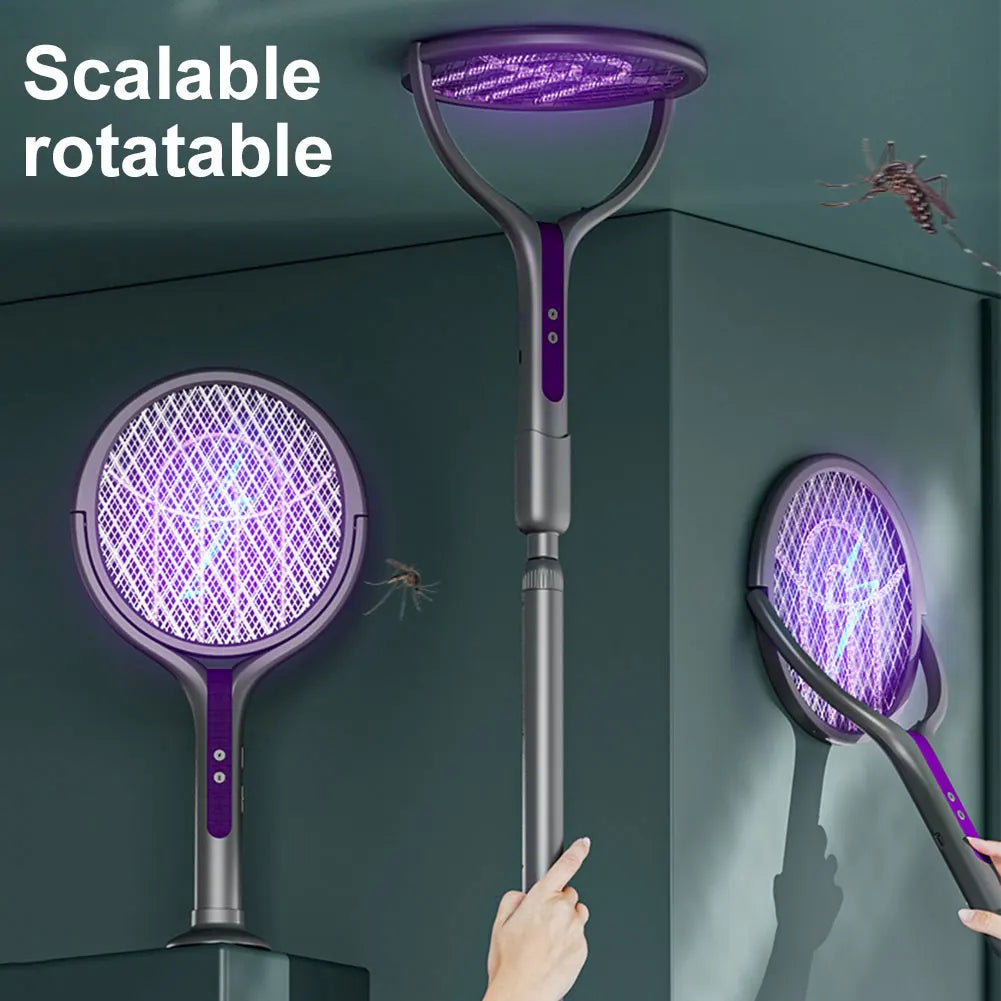 Multifunctional Mosquito Killer Lamp – Retractable & Rotatable USB Rechargeable Swatter with LED Light