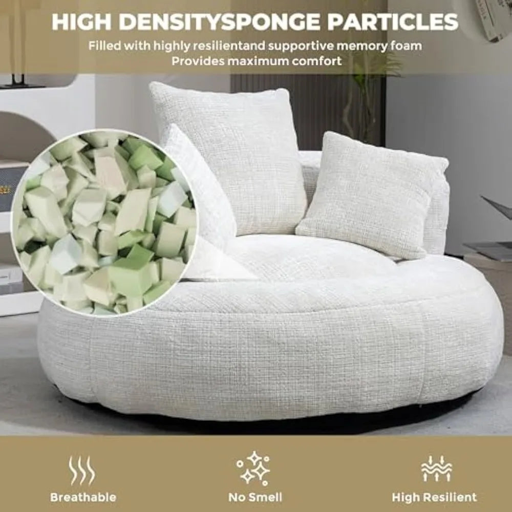 Ultimate Chill Spot: Oversized Ergonomic Bean Bag for Gaming & Lounging