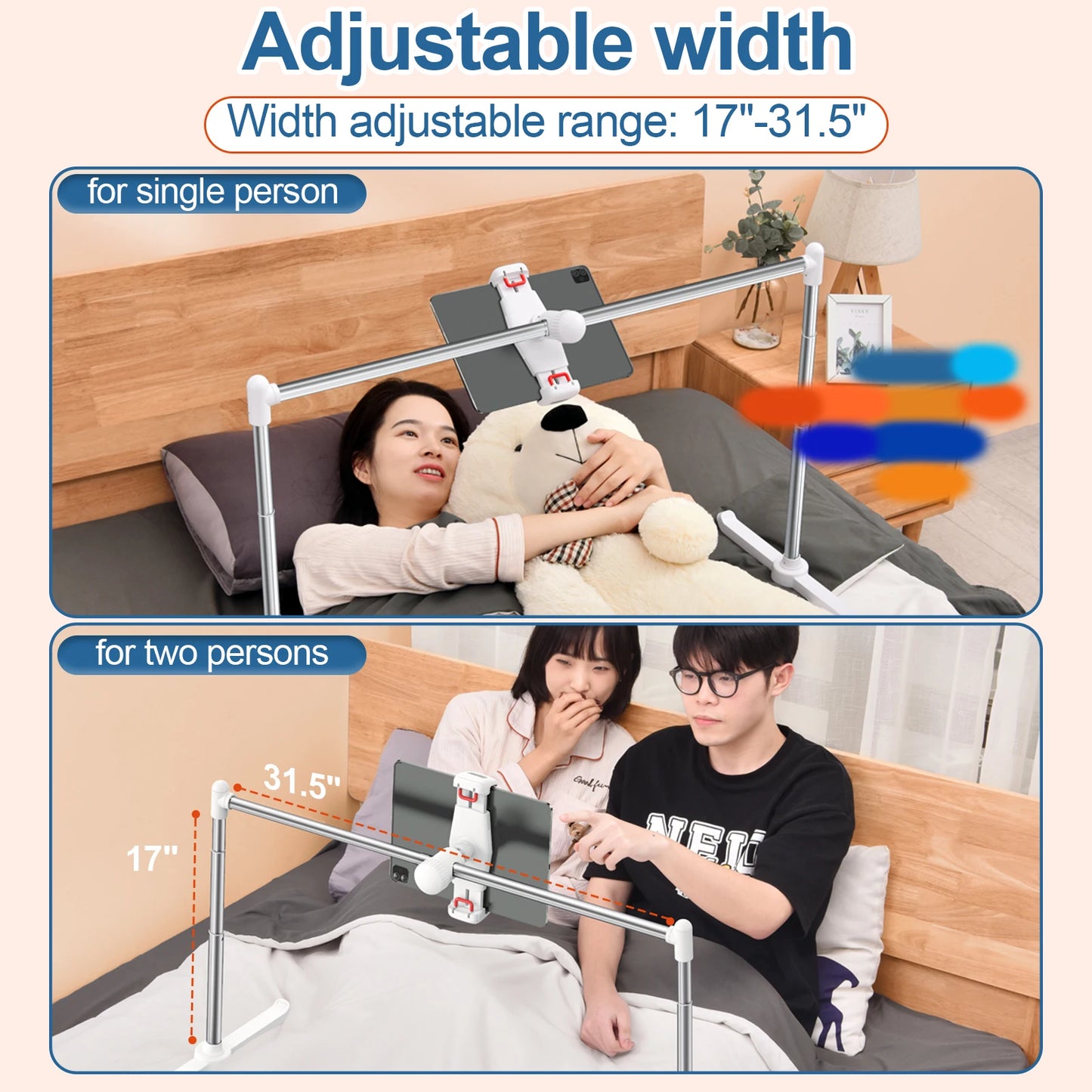 Adjustable Phone & Tablet Holder – Foldable Desktop Stand for Bed, Sofa, or Office Use