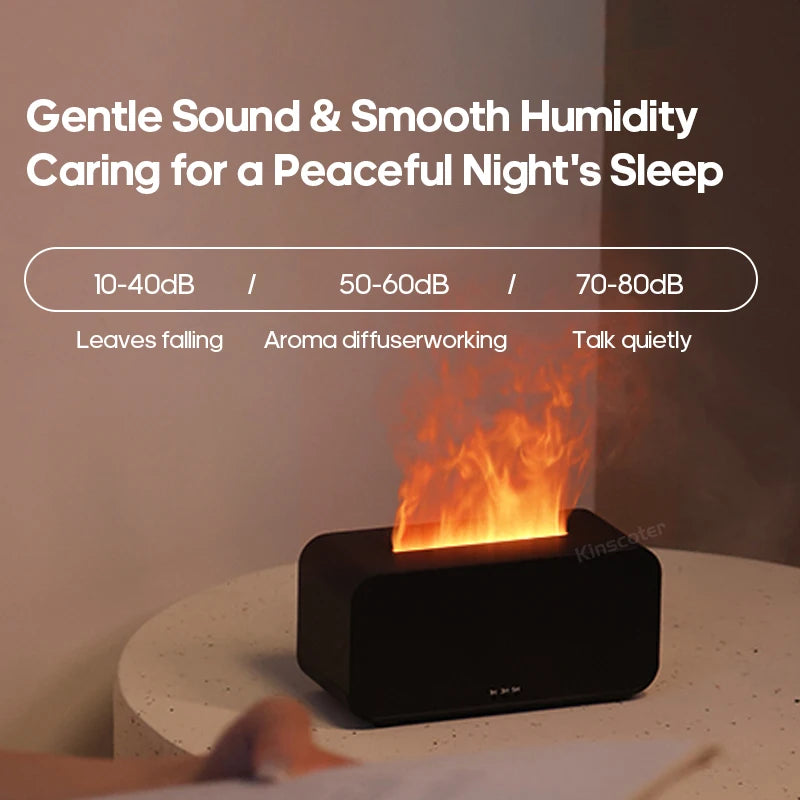 Mini Flame Aromatherapy Diffuser – LED Light Humidifier with Timer, Cool Mist & Scent Therapy for Home or Office