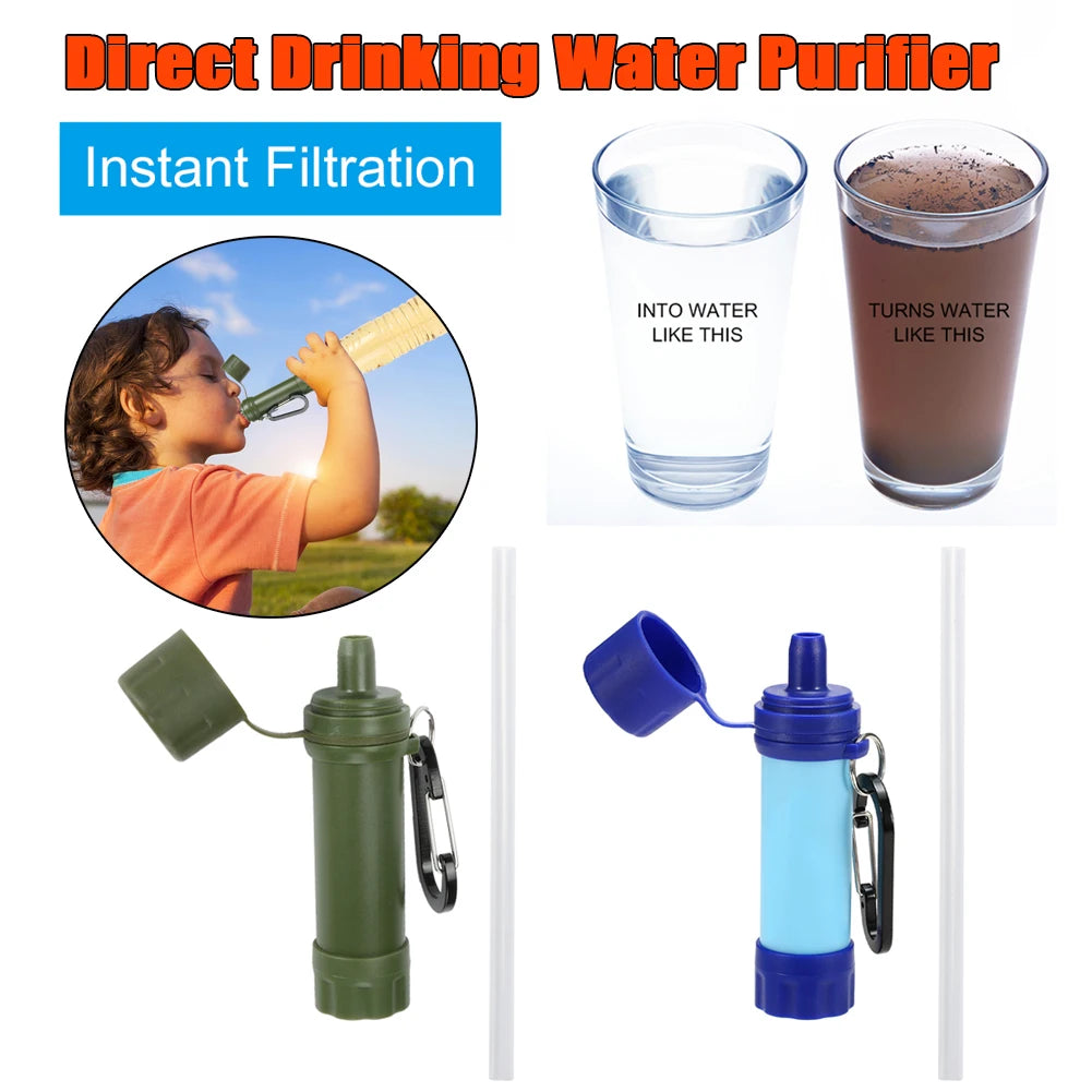 ABS Camping Water Filter Straw Kit – Professional Outdoor Water Purifier System for Emergency Survival & Hiking