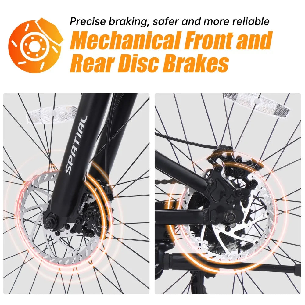 24-Inch Mountain Bike with 21-Speed & Dual Disc Brakes – Durable Hardtail for Teens & Adults