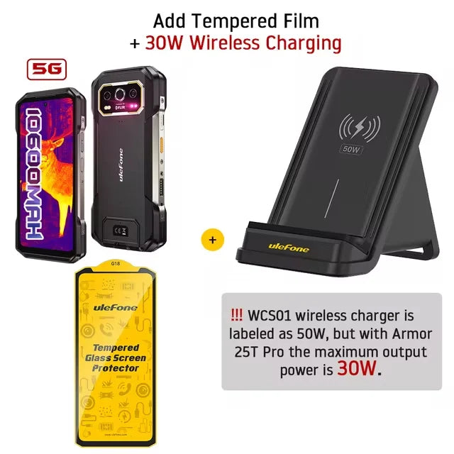 Ulefone Armor 27T Pro 24GB+256GB 5G Thermal lmaging By FLIR Rugged 10600mAh 6.78'' Display 64MP Night Vision 33W NFC Android 14