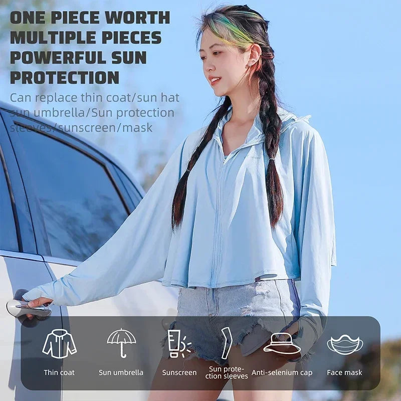 π΄ββοΈ WEST BIKING UPF 50+ UV Sun Protection Hoodie for Women β Ice Silk Outdoor Jacket