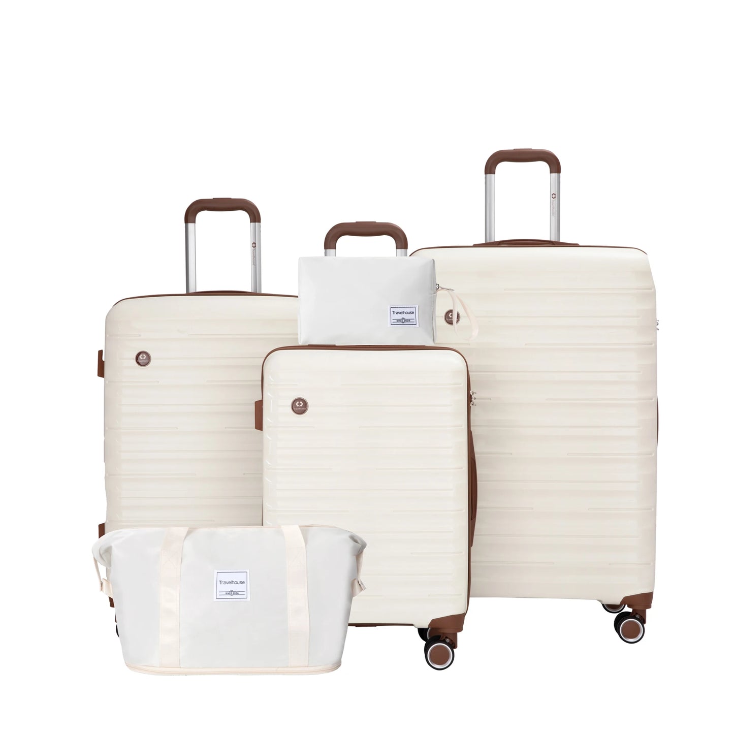 5-Piece Luggage Set – Hardcase Suitcases with TSA Lock, Double Spinner Wheels & Matching Travel Duffle Bag