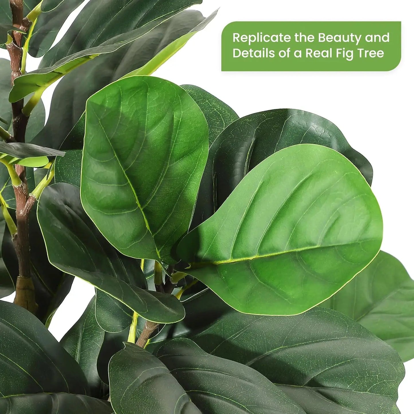 Lush & Lively: 5FT Faux Fiddle Leaf Tree with Modern White Pot