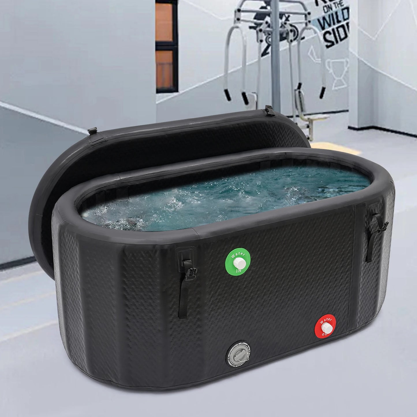 Inflatable Cold Plunge Tub – 132×70cm Ice Bath for Athletes & Recovery, Portable Foldable Ice Barrel