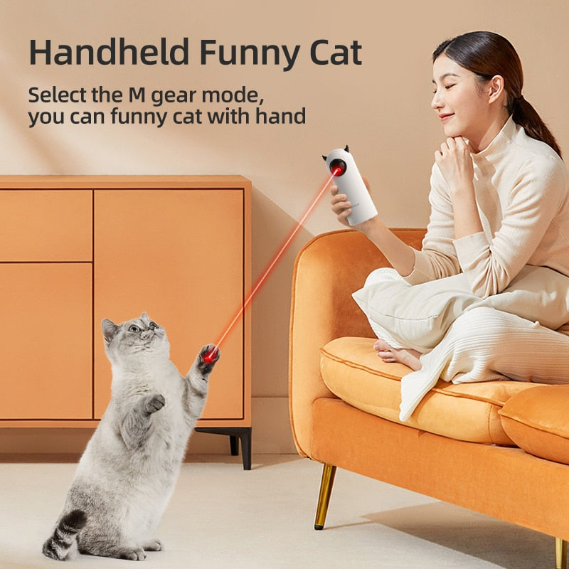 Automatic Interactive LED Laser Pointer for Smart Pet Teasing: Perfect Indoor Cat Toy Accessory