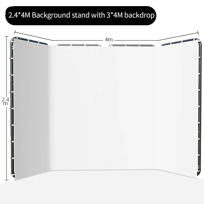 šø SH 2.4x4M Photography Background Stand with Green Screen ā Studio-Grade Backdrop Support Kit