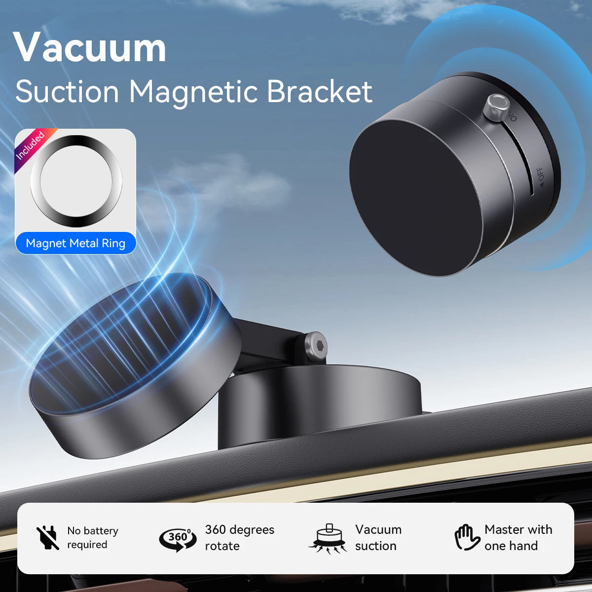 Mini 360° Magnetic Double-Sided Suction Phone Holder – Foldable Lazy Mount for iPhone & Android