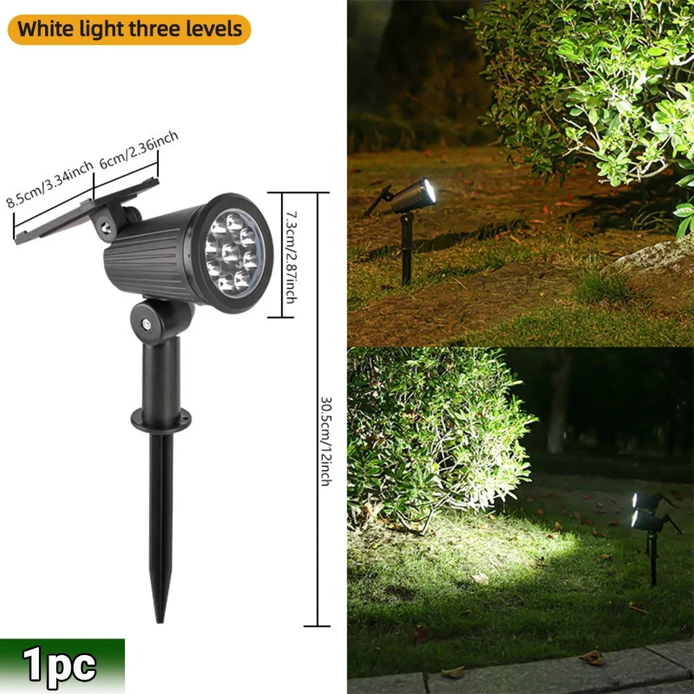 9-LED RGB Solar Spotlights – Waterproof Outdoor Landscape Lights with Adjustable Brightness for Garden, Yard & Trees