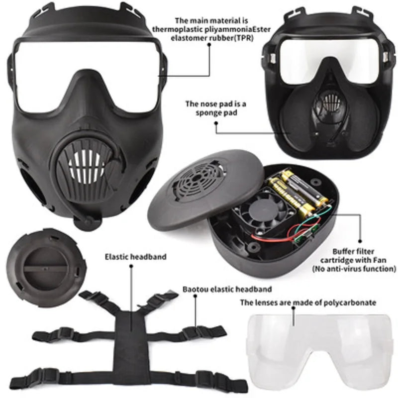 Full Face Tactical Respirator Mask – Protective Airsoft & Outdoor Combat Gear for Shooting, Riding, Hunting & Cosplay