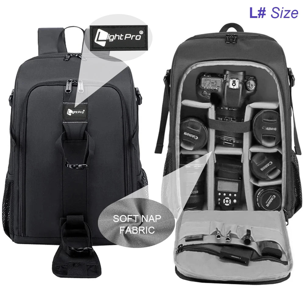 🎒 Large-Capacity Waterproof DSLR Camera Backpack with Tripod Holder & Rain Cover – For Canon, Nikon, Sony, Pentax & More