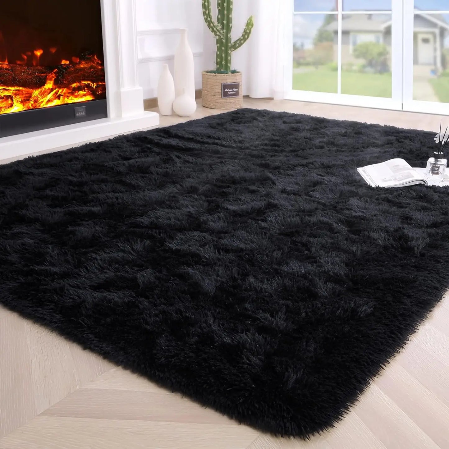 Fluffy Area Rug – Soft Fuzzy Bedroom & Living Room Carpet, Non-Slip Design for Kids' Rooms & Hardwood Floors