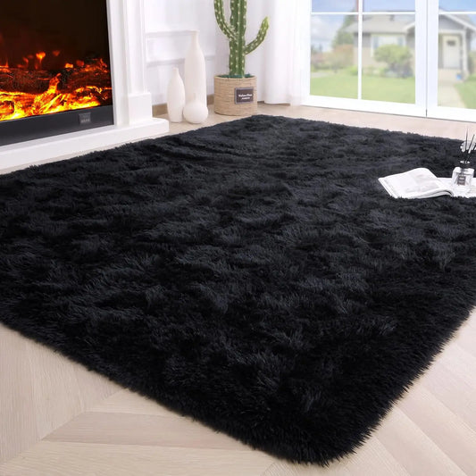 Fluffy Area Rug – Soft Fuzzy Bedroom & Living Room Carpet, Non-Slip Design for Kids' Rooms & Hardwood Floors