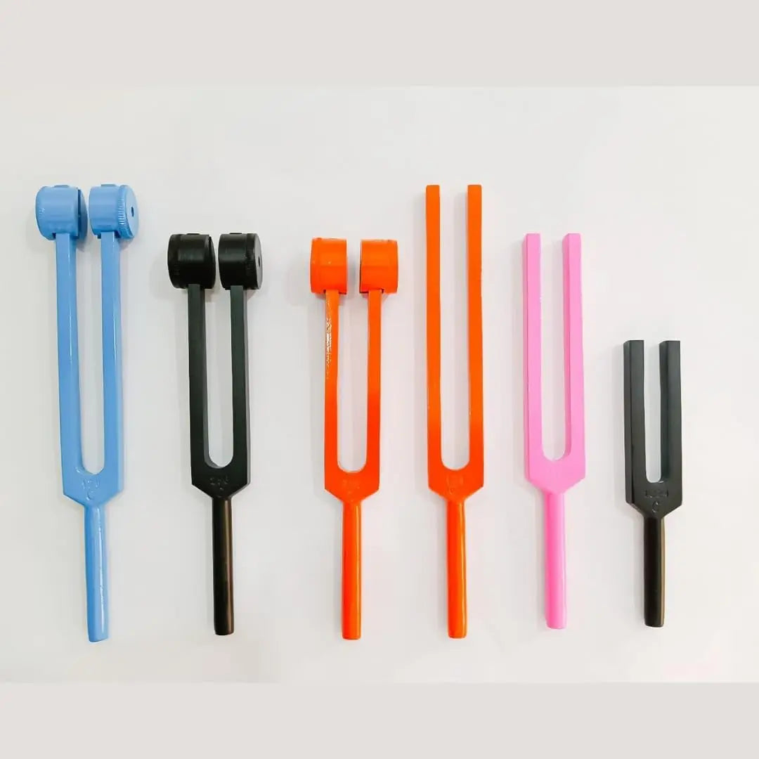 6-Piece Medical Tuning Fork Set – Multi-Colored Diagnostic Tool Kit for Doctors & Health Professionals