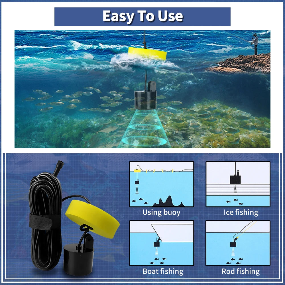 Erchang XF03 Portable Fish Finder – 100M Sonar Echo Sounder with 45° Detection & Alarm for Lake & Sea Fishing