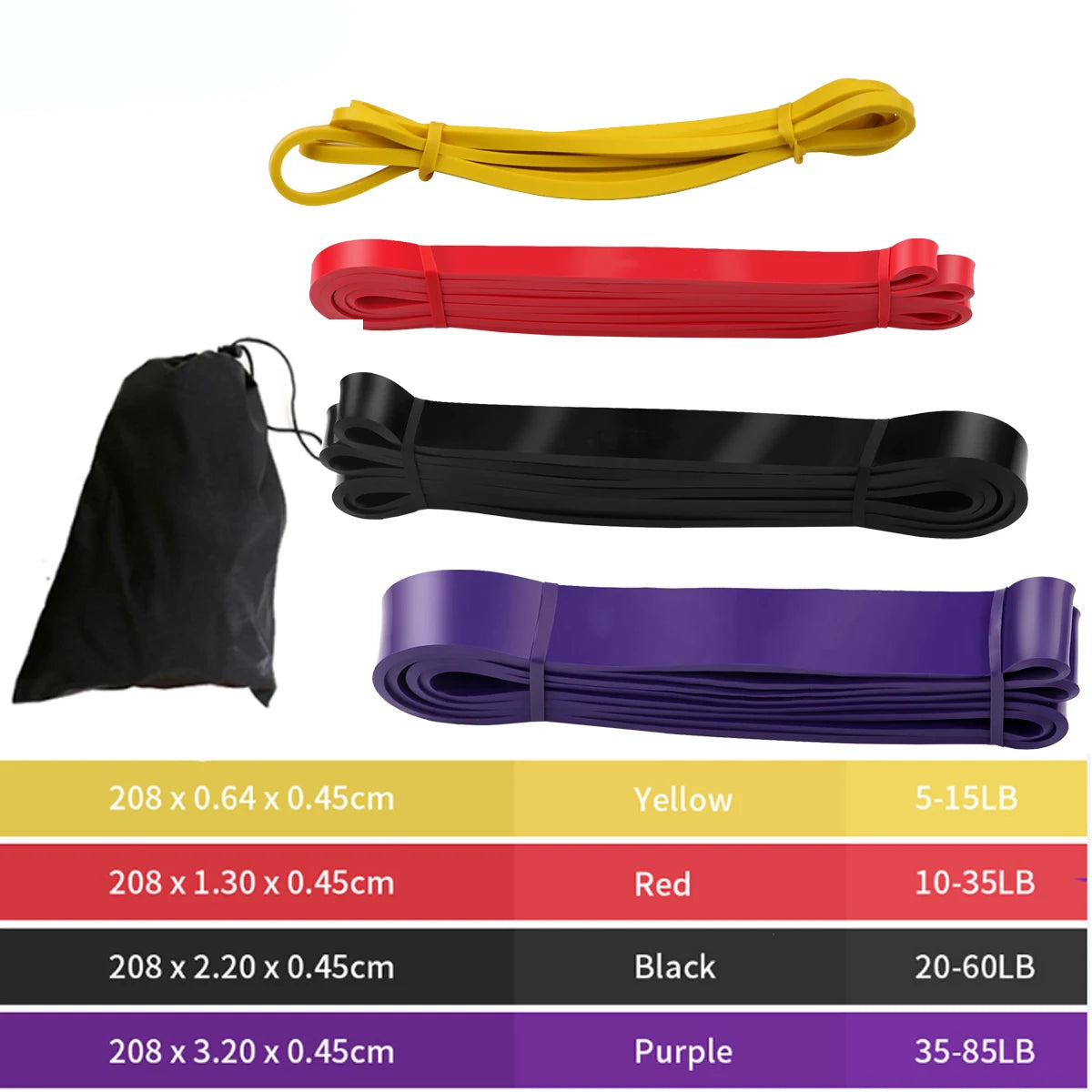 41" Resistance Bands for Fitness - Rubber Pull-Up, Yoga, Crossfit Power Expander