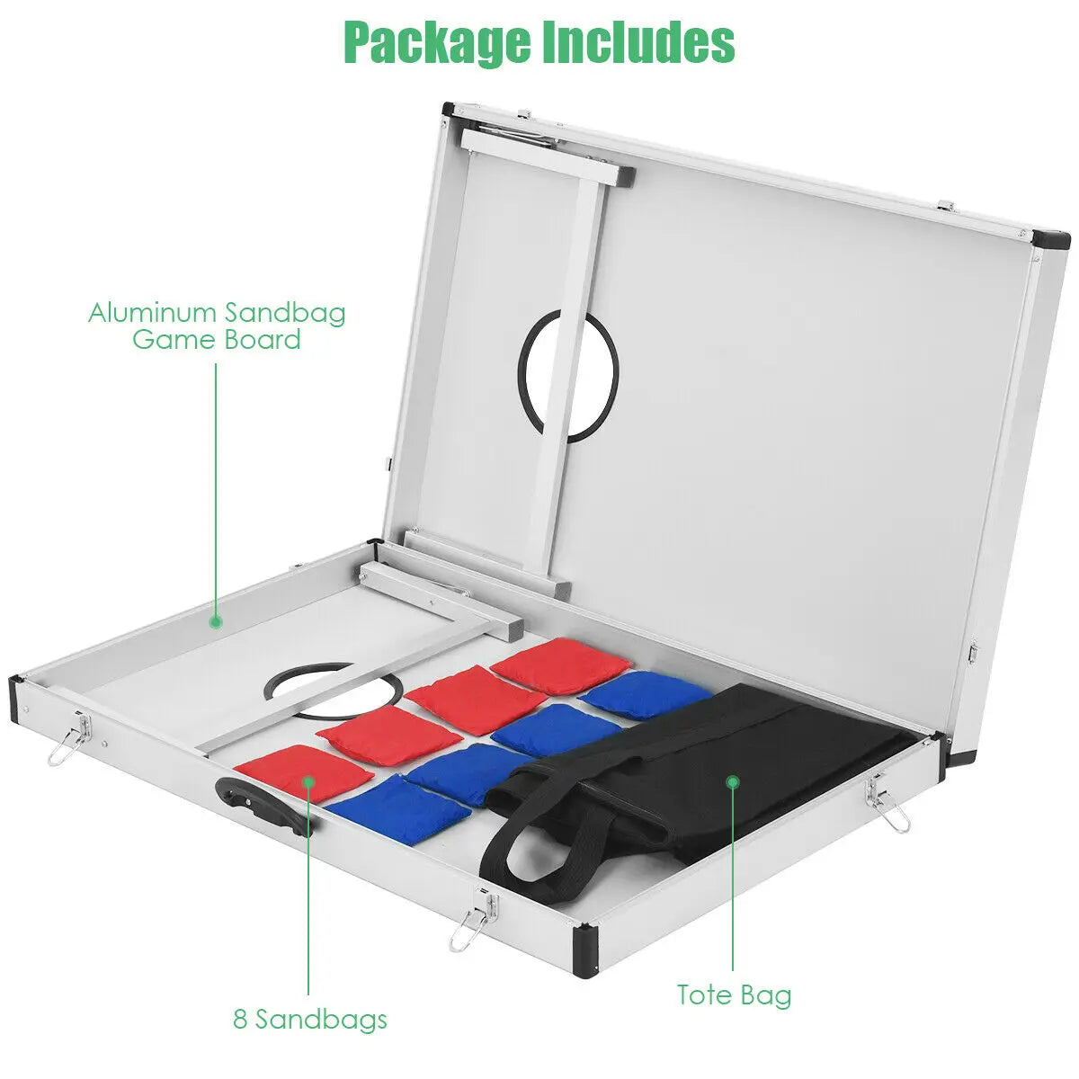 Portable Cornhole Game Set with Foldable Boards: Ideal for Tailgating, Complete with Carrying Bag