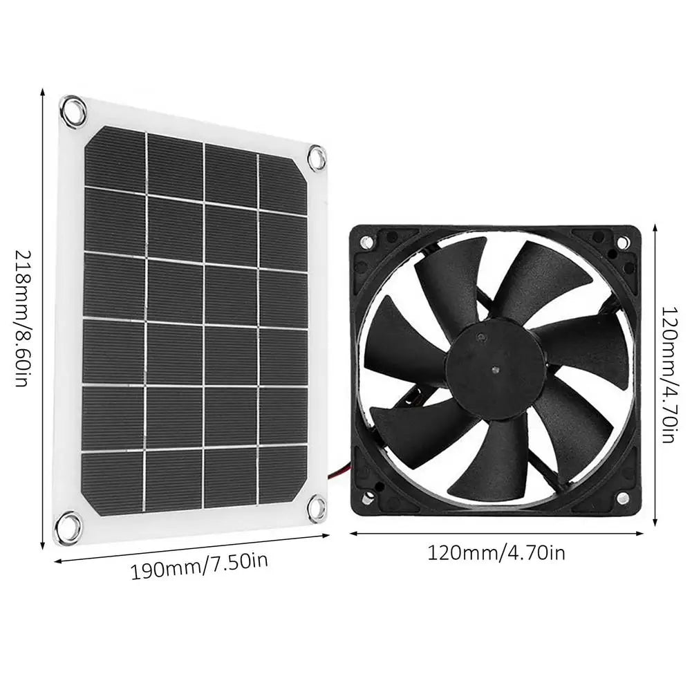 10W 5V Solar-Powered Waterproof Mini Ventilator - 6-Inch IP65 Exhaust Fan for Dog Houses, Chicken Coops, Greenhouses, RVs, and Cars