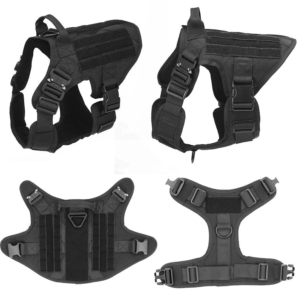 Tactical Dog Harness and Leash Set for All Breeds: Ideal for German Shepherds and K9 Malinois Training