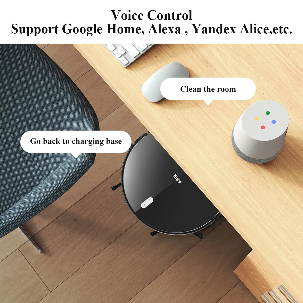 ABIR G20S Robot Vacuum Cleaner: Smart Map Memory, Powerful 6000Pa Suction, Electric Wet Mop, Remote Control, and WiFi App for Effortless Home Floor Cleaning